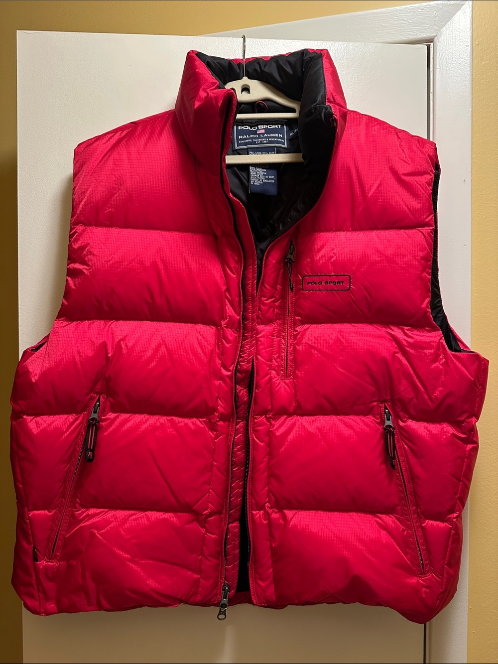 Polo Sport by Ralph Lauren Bright Red Quilted Puffer Vest